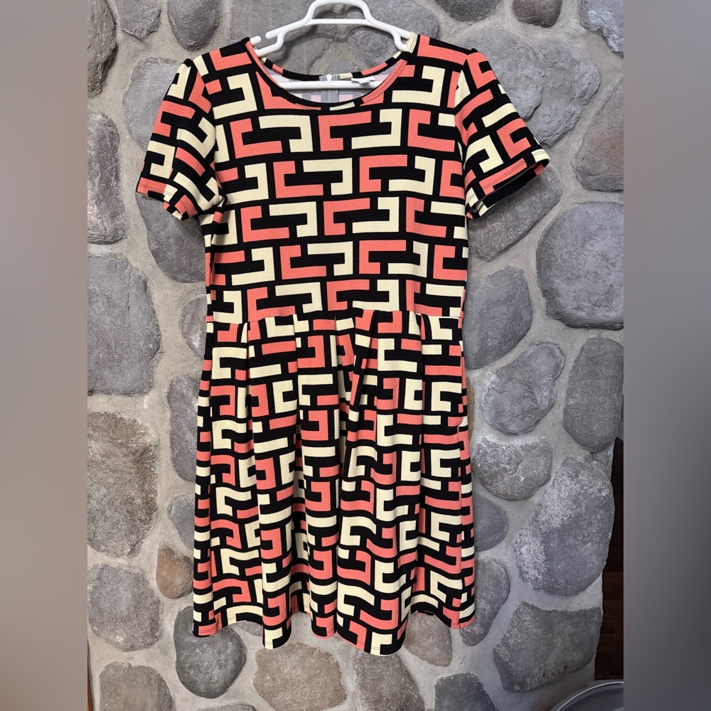 LuLaRoe Geometric Fit & Flare Dress 3XL
